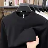 Suéter de punto de manga larga y cuello redondo para hombre para otoño e invierno, una capa base gruesa, ligera y lujosa con contenido de lana, en colores lisos, perfecto para usar en capas