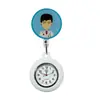 Reloj de bolsillo médico de enfermera de dibujos animados, luminoso y lindo, reloj de bolsillo para mujeres para doctores, reloj de pecho retráctil