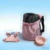 Correa para Perro para Uso en Exteriores, Transportador Transpirable para Perros, Comedero Plegable, Set de Viaje para Perros Pequeños como Teddy