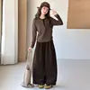 Conjunto de Otoño para Niñas Medianas y Grandes Ropa Nueva para Niños Niñas Camiseta de Rayas Superior Pantalones Casuales de Pana Conjunto de Dos Piezas
