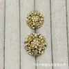 Botón de Metal con Forma de Flor de Diamante de Lujo Ligero Europeo Botón para Traje Abrigo de Lana Tejido Botón Decorativo Versátil Simple Cosido a Mano