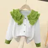 Camisa Infantil Blanca Manga Larga Primavera y Otoño Uniforme de Clase Uniforme de Actuación Encaje Uniforme de Estudiante para Niñas Nueva Camisa de Primavera y Otoño para Niñas