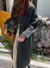 Abrigo de Lana de Doble Cara Otoño 2025 Otoño e Invierno Cuello de Muñeca Engrosado Nuevo Botón de Cuerno Estilo Coreano Abrigo de Lana Estilo Casual