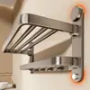 Toallero para baño, no requiere taladro, nuevo modelo 2026, estante de almacenamiento para baño, toallero de pared con barra de almacenamiento integrada
