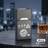 Novo porta-cigarros recarregável com isqueiro, design integrado, resistente à pressão, à prova de umidade, tampa flip magnética, capacidade super grande para 20 cigarros, pacote masculino