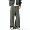 Pantalones casuales personalizados/estilo americano de corte inclinado, ajuste estrecho con ligero acampanado para otoño, adelgazantes y que realzan la altura, versátiles para el trabajo, elásticos, corte recto holgado