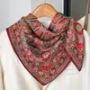 Estilo Étnico Gris Delgado Similar a la Seda Bufanda Cuadrada Pequeña de 70 Bufanda de Lino y Seda para Mujer Primavera y Otoño Hombro Caído Regalos para Madre