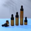 Frasco cuentagotas para té 5-20 ml anillo dorado frasco cuentagotas para té esmerilado 30 ml frasco cuentagotas cilíndrico transparente negro