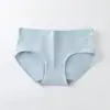 Calzones de mujer de color liso a la cintura media, entrepierna de algodón transpirable, sin costuras y cómodos, disponibles en varios colores para niñas jóvenes