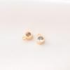 7mm cor redonda zircônio único anel pingente 14K banhado a ouro cor retendo charme artesanal DIY pulseira brincos colar acessórios