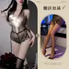 Lingerie Sensual Noturna Sexy Decote Profundo Renda Macia Transparente Amarração Cruzada Bodysuit Apaixonado com Abertura no Entrepernas Atacado