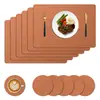 Popular mantel individual de lujo con un tacto de alta gama, mantel aislante térmico para uso doméstico con textura de tela, resistente al aceite y al agua, patrón de partículas, cuadrado con esquinas redondeadas, mantel de mesa de PVC