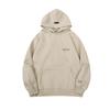 Sudadera de Otoño e Invierno Americana de Color Sólido Trendy para Hombre y Mujer con Estampado de Letras Pequeñas Suelta con Capucha de Doble Capa