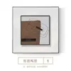 Pintura decorativa moderna minimalista para cabeceira de quarto mural de parede de fundo de sofá abstrato estilo wabi-sabi pintura quadrada para pendurar na sala de estar