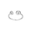 Anillo de Apertura de Perla de Plata de Ley S925 Portador Vacío para Mujeres DIY Moda Perla Redonda Ámbar Cera de Abeja Anillo de Diseño de Nicho