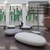 Banqueta de Fibra de Vidro com Aparência de Pedra e Pedras para Shoppings, Parques ao Ar Livre, Assento Oval Criativo Artístico para Lazer