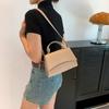 Bolsa Transversal de Ombro de Feltro com Estampa de Crocodilo para Mulheres, Bolsa de Mão Versátil da Moda Outono 2023, Bolsa Quadrada Pequena Popular e da Moda