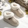 Pantuflas de algodón para mujer, cómodas de llevar, con forro polar añadido y suela engrosada, botas de nieve para mujer, botines de invierno versátiles y cálidos, zapatos de algodón para mujer, adecuados para usar en exteriores