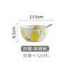 Tigela de Alça Única Pintada à Mão Huafu Tigela Vermelha da Internet Tigela para Salada de Frutas Tigela de Sobremesa para Menina Fofa Tigela para Assar Tigela Doméstica com Alça