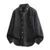Camisa de mezclilla de manga larga transfronteriza para hombre, corte holgado estilo americano, chaqueta lavada versátil, ligera, duradera, camisa casual para primavera y otoño