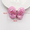 DIY tridimensional relleno de algodón lentejuelas Perla lazo de doble capa Mariposa Tocado para niños horquilla cuerda para el pelo accesorios