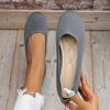 Zapatos de mamá de talla grande de comercio exterior, nuevos zapatos de mamá de punta redonda plana, sin cordones, de corte bajo, de punto, de moda, a juego, de primavera 2024, de Europa y América