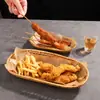 Prato de batatas fritas de frango frito prato de lanche doméstico prato de frutas secas de rattan prato de sementes de melão prato de piquenique prato de tiras fritas prato de pipoca prato de balanço