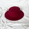 Sombrero de copa plano otoño e invierno para hombre y mujer sombrero de fieltro sombrero de lana elegante francés