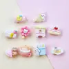 Mini carrito de comida para animales pequeños, accesorios de resina para jugar con comida, pegamento de crema, pinzas para el pelo DIY, funda para teléfono móvil, parche de papelería, venta al por mayor