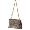 Bolso de Noche Transfronterizo 2024 Nuevo Totalmente Incrustado con Diamantes Bolso de Mano Brillante con Cadena de Alta Gama Bolso de Noche Bolso de Hombro de Moda