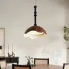 Lámpara de Techo Minimalista Estilo Japonés para Dormitorio Color Cáscara de Huevo Vintage Francés Lámpara Color Nogal Retro para Dormitorio Principal Sala de Estudio