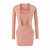 Ins Estilo Europeu Transfronteiriço Moda Feminina Atacado Malha Babados Camisola Vestido Curto Cardigã de Tricô Conjunto de Duas Peças