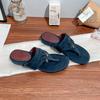 Chanclas Estilo Celebridad de Internet Chic Francés para Mujer, Sandalias Versátiles de Tacón Bajo con Borlas de Moda para Exteriores para Mujer, Primavera y Verano