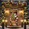 Nova Capa de Porta de Natal Transfronteiriça Papai Noel Feliz Natal Decoração Arranjo Bandeira Bandeira Suspensa Externa
