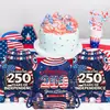 Wf114 Fiesta del 250º Aniversario Americano Bolsas No Tejidas Bolsas Promocionales de Regalo Bolsas Decorativas de Almacenamiento con Cordón
