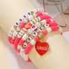 Joyería Europea y Americana para el Día de San Valentín Pulsera de Arcilla Suave Más Vendida Set de Regalo Ramo de Corazones Colgante de Labios Joyería Versátil para Mujeres