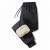 Calças de Lã de Cordeiro e Algodão Masculinas de Inverno, Calças Casuais Masculinas com Forro de Lã de Inverno, Calças Térmicas de Grafeno para Meia-Idade e Idosos, Tamanho Grande Transfronteiriço