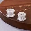 Contas cilíndricas de zircônia em prata s925 com incrustação de diamante, conta tipo roda com furo grande, conta de cintura fina, acessório para miçangas DIY 10mm
