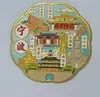 Ímãs de geladeira de Ningbo com letras metálicas, produtos culturais e criativos, lembrancinhas de check-in da cidade, ímãs de geladeira atacado, itens de presente