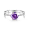 Anillo Clásico de Moissanita Redonda de Color de 1 Quilate con Montura de Seis Garras, Plata de Ley S925, Joyería al por Mayor en Stock, Personalización