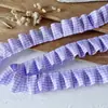 Acessórios com Renda, Renda Franzida Xadrez Vermelho, Bainha de Saia DIY, Borda de Punho, Material Pregueado
