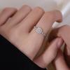 Selección artística anillo de cadena de azúcar cúbico geométrico apertura ajustable estilo coreano personalidad lujo ligero para mujer super flash diamante cuadrado anillo índice