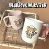 Rilakkuma Dibujo Animado Lavado Taza de Enjuague Bucal de Alto Valor Cepillado de Dientes Hogar Soporte para Pasta de Dientes Taza Dormitorio Pareja Juego de Dos Piezas