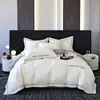 2026 Novo Modelo Algodão de Fibra Longa Algodão Puro Conjunto de Quatro Peças Bicolor Bordado Roupa de Cama de Luxo Leve - Elementos Originais
