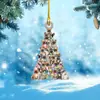 Árbol de Navidad Acrílico Plano Regalo de Navidad Colgante Decoraciones para Espejo Retrovisor de Coche en Casa Festiva