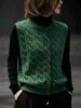 Colete de tricô, nova coleção outono/inverno 2026, casual feminino, retrô, rejuvenescedor, gola redonda, sem mangas, para sobrepor, top de tricô torcido, moderno