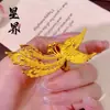 Tienda de Oro Mismo Estilo Anillo de Moneda Floral Chapado en Oro Flor de Rosa para Mujeres, Anillo de Flor de Mariposa Dulce Ajustable Venta al por Mayor