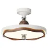 Lámpara de Techo Media Sencilla Estilo Mid-Century Blanco Leche para Dormitorio Espectro Completo Protección Ocular Madera de Nogal con Veta Redonda Encaje Habitación Lámpara de Dormitorio
