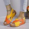 Sandalias Romanas Europeas y Americanas para Mujer Verano 2024 Nuevo Estilo Suela de Plataforma Velcro Transpirables Punta Abierta Sandalias de Playa para Mujer