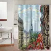 Cortina de Ducha Amazon Nueva Decoración de Baño Transfronteriza Tela Estilo Europeo Nuevo Poliéster Estampado Cortina Divisoria Cortina de Ducha Zhejiang